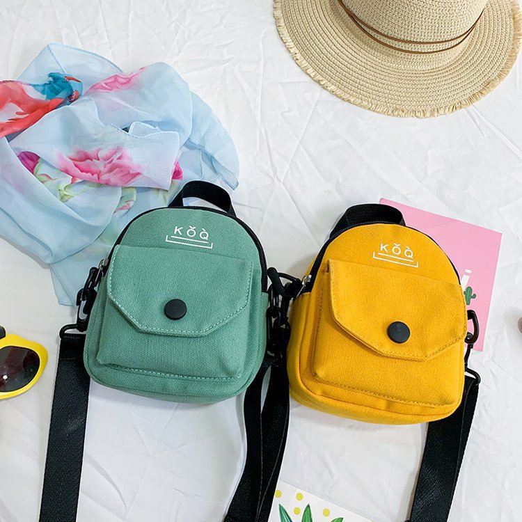 2023 New Korean Style Casual Simple Fashion Solid Color Internet Celebrity Bag Mobile Phone Canvas Bag Crossbody Bag