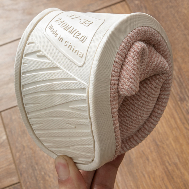 Factory wholesale autumn and winter Japanese warm cotton slippers household indoor men and women couples plus velvet non-slip moon slippers