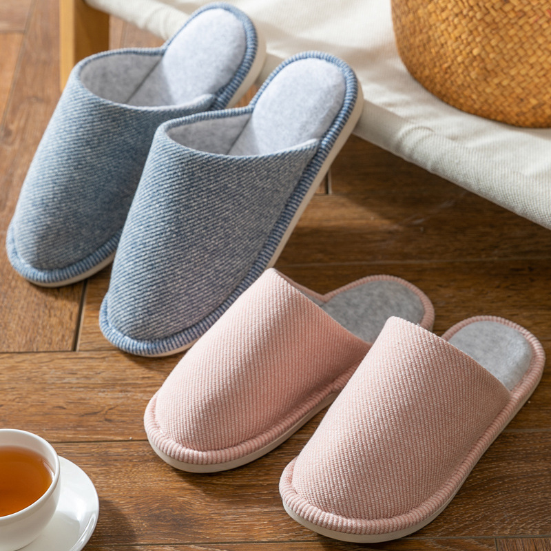 Factory wholesale autumn and winter Japanese warm cotton slippers household indoor men and women couples plus velvet non-slip moon slippers