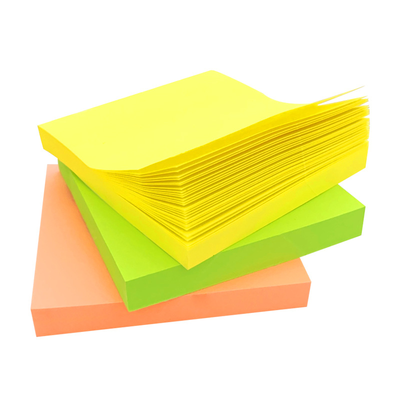Fluorescent Post-it Notes Simple Tearable Solid Color Note Book Office Notes Note Paper Student N-time Notes