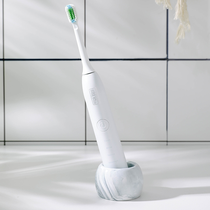Marble pattern ceramic electric toothbrush holder toothbrush base holder toothbrush insert ceramic toothbrush holder can be ordered LOGO
