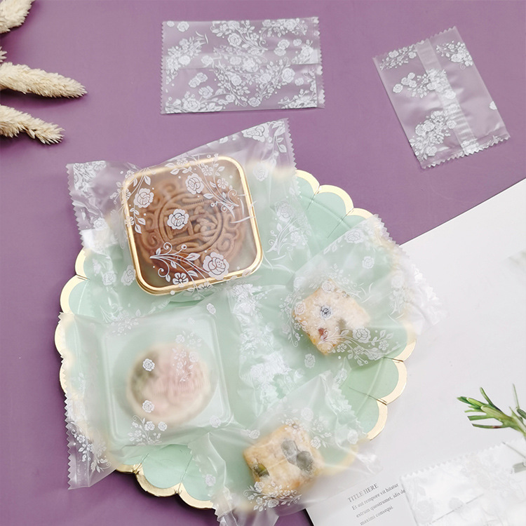 Translucent rose frosted bag biscuit bag moon cake bag cookie bag food bag snack bag