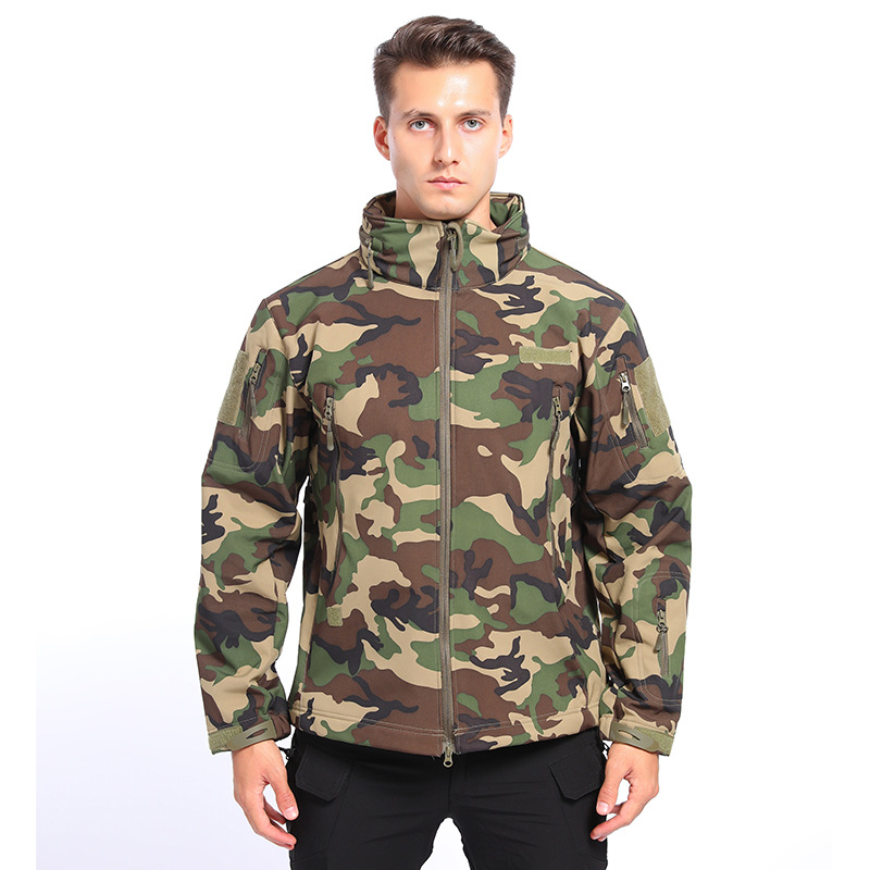 Autumn and winter fleece cold-proof waterproof assault clothing 511 soft shell clothing men's camouflage coat outdoor tactical warm thickening