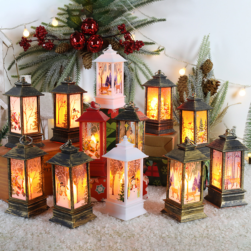 Christmas style lantern candle holder night light small night light senior snowman decoration night light desk accessory Christmas decoration item