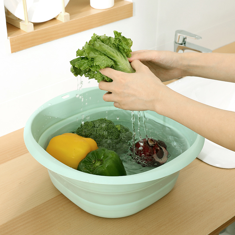FaSoLa foldable washbasin household plastic washing basin portable travel bath foot washing folding Basin