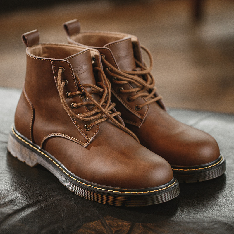 Madden Men's Shoes Autumn Martin Boots High-top British Style Workwear Boots Mid-top Trendy Shoes Men's Cowhide Desert Boots Short Boots