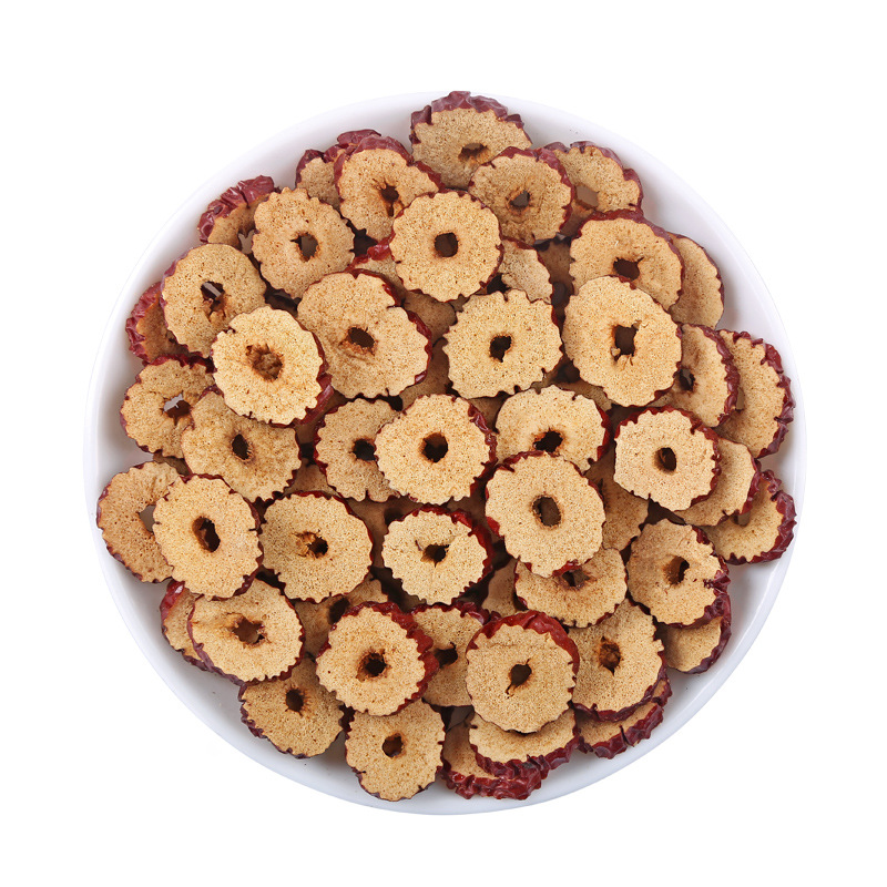 Wholesale Xinjiang new red jujube slices in bulk 500g seedless red jujube ring wash-free red jujube dried scented tea factory direct supply