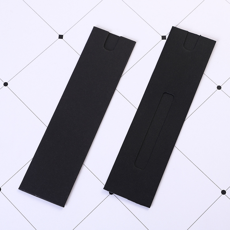 Spot Kraft Paper Pencil Bag Window Paper Pen Bag Simple Single Pack Gift Pencil Black New Stationery Bag