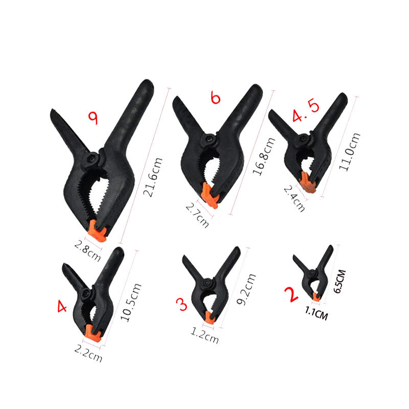 Cross-Border 2 inch 4 inch 9 inch plastic woodworking clip mini photography background cloth nylon fixed spring clip A clip vigorously