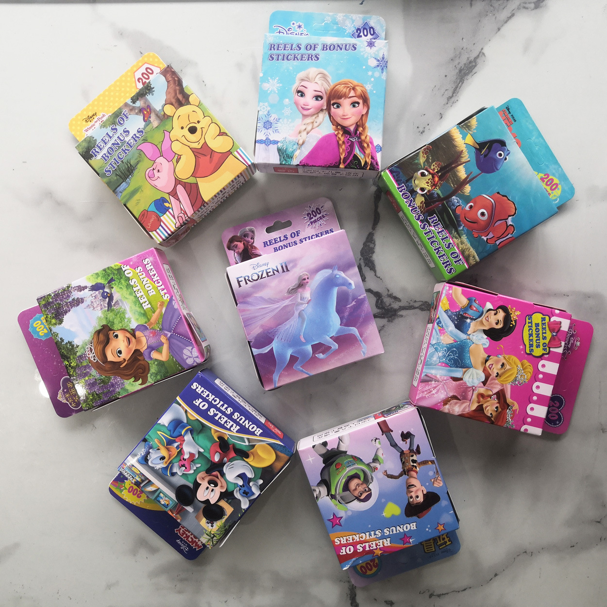 Genuine Frozen Children's Roll Sticker Aisha Princess Award Sticker Avengers Peter Pan Cartoon Roll Sticker