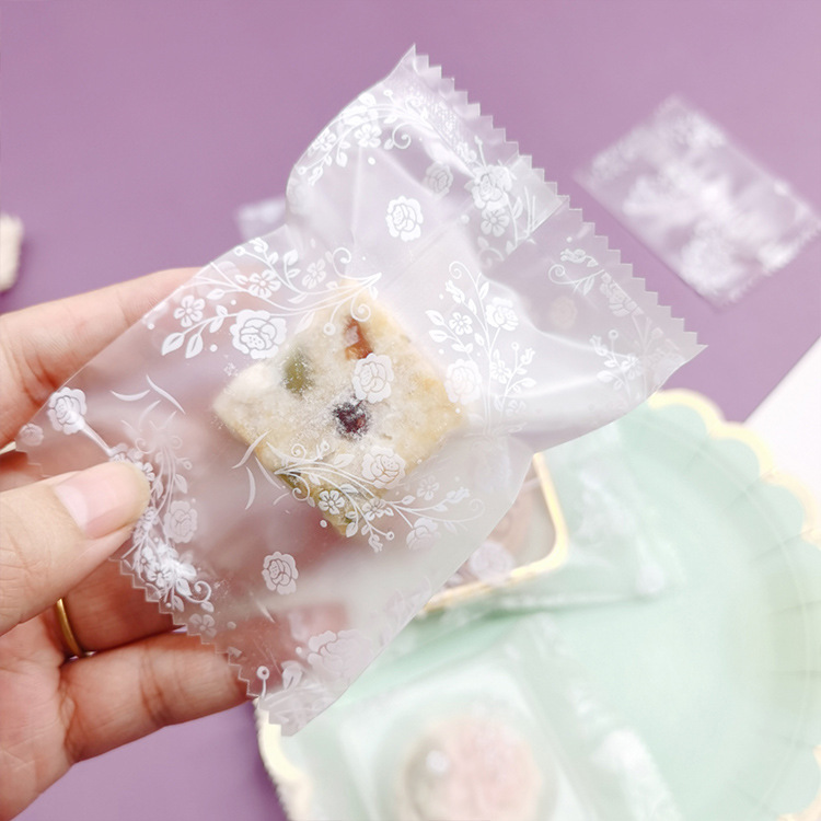 Translucent rose frosted bag biscuit bag moon cake bag cookie bag food bag snack bag