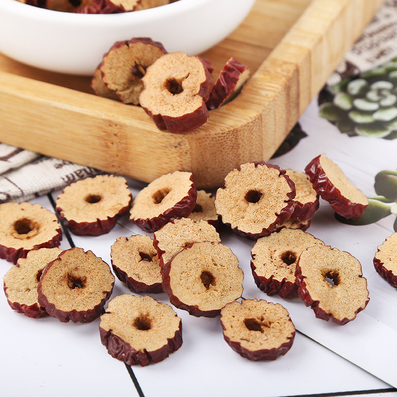 Wholesale Xinjiang new red jujube slices in bulk 500g seedless red jujube ring wash-free red jujube dried scented tea factory direct supply