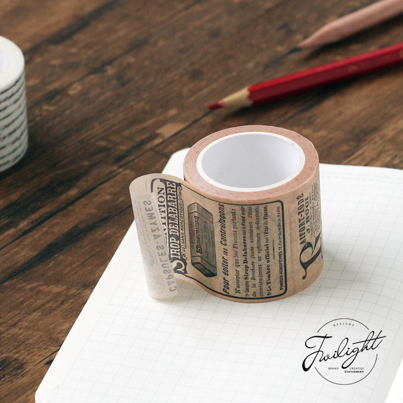 Twilight and paper tape retro text Yan Gothic wind tape text control English letters hand account decorative stickers