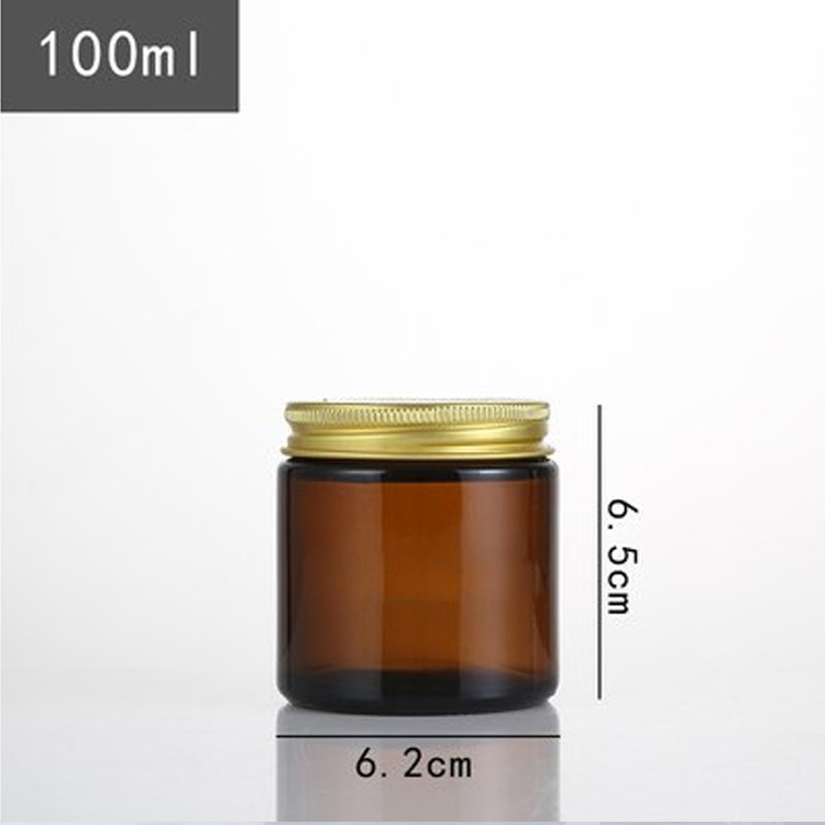Factory Supply Aluminum Lid Brown Jar Candle Cup Candle Holder Aromatherapy Candle Container Brown Mug Brown Simple Glass Jar