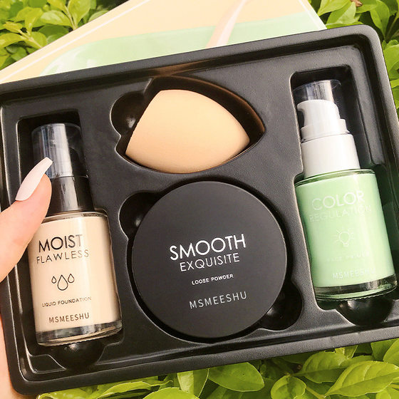 Honey bundle such as early Beauty Base makeup four-piece set of Foundation liquid isolation cream BB cream makeup front milk powder four-piece set
