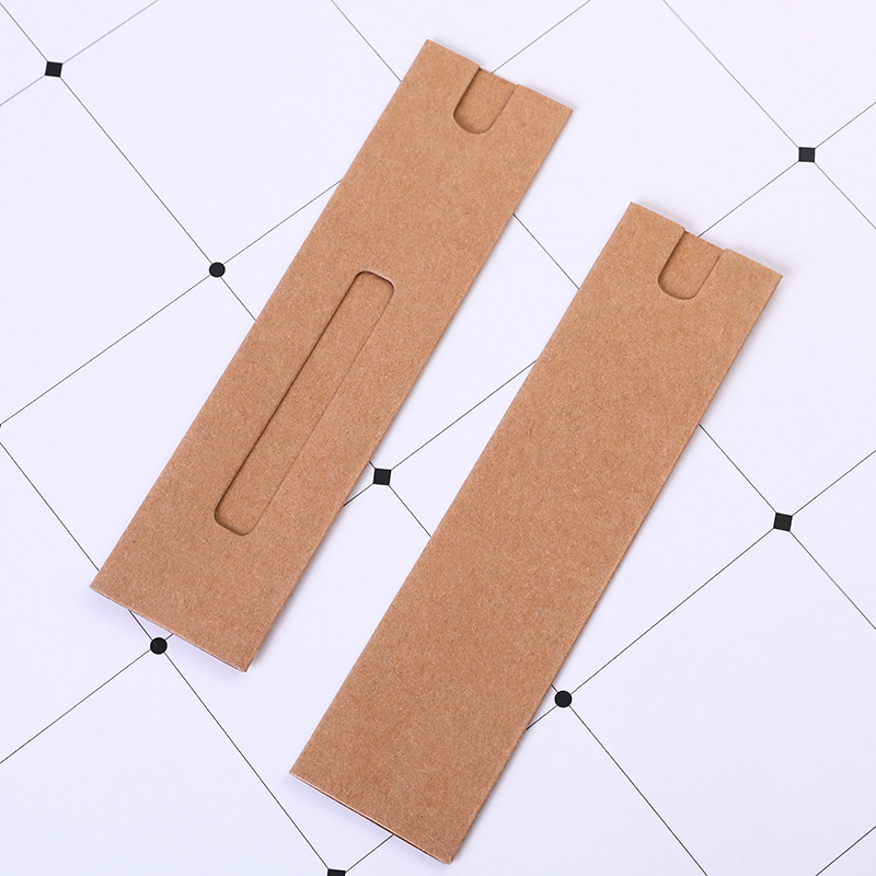 Spot Kraft Paper Pencil Bag Window Paper Pen Bag Simple Single Pack Gift Pencil Black New Stationery Bag