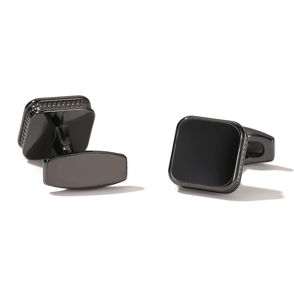 Men's cufflinks cross-border for fashion square drop oil simple 4 color optional shirt in stock accessories 1 pair wholesale