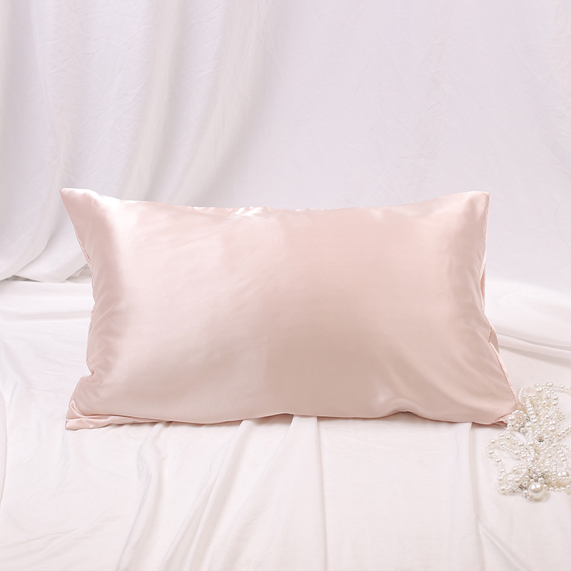 Cross-Border double-sided silk pillowcase home solid color pillowcase plain modern simple bedding pillowcase wholesale