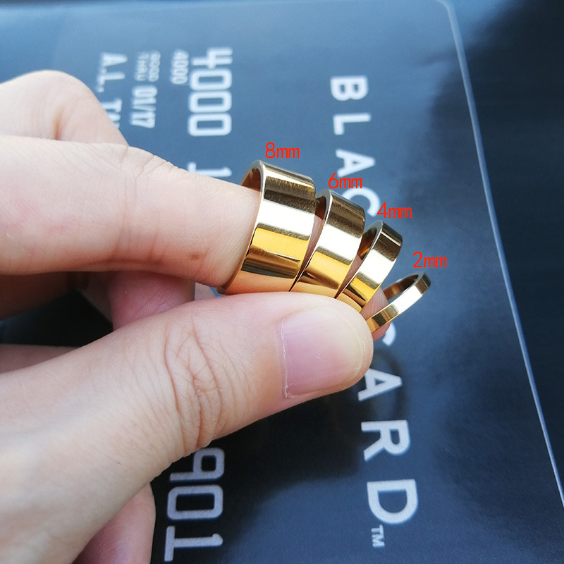 Titanium steel Japanese and Korean style 18K gold simple ring ins plain ring smooth stainless steel men's female Joint ring R359