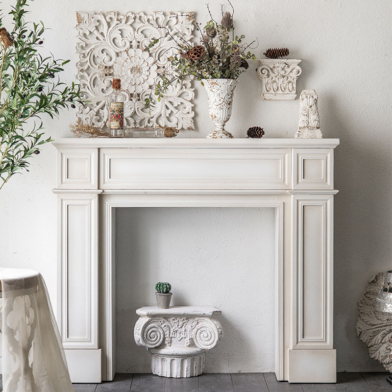 Jane European Log Color Retro Solid Wood Mantel Holder Homestay Mantel Cabinet Living Room Entrance Cabinet Wedding Photography Shooting Props