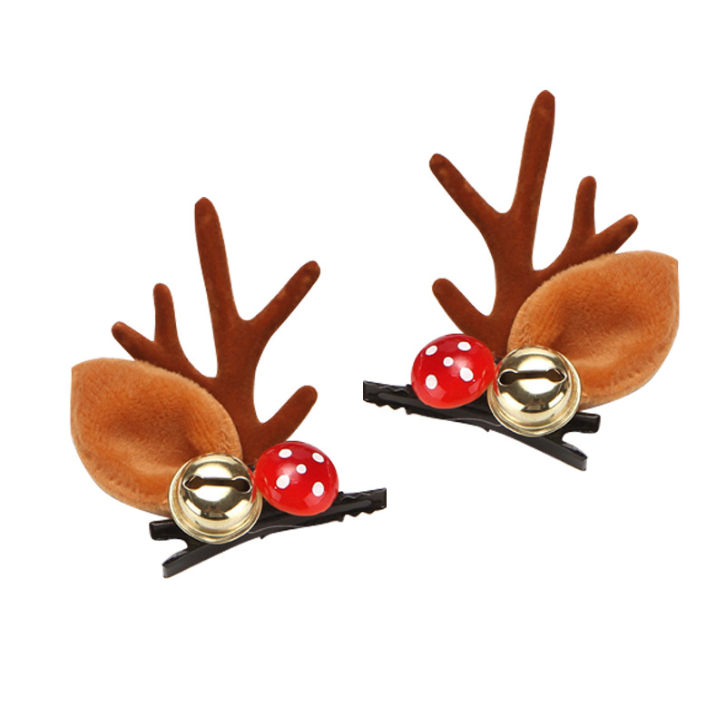 Factory Direct sales Christmas holiday headband hairpin pine cone mushroom bell simulation selling cute headdress hairpin in stock wholesale