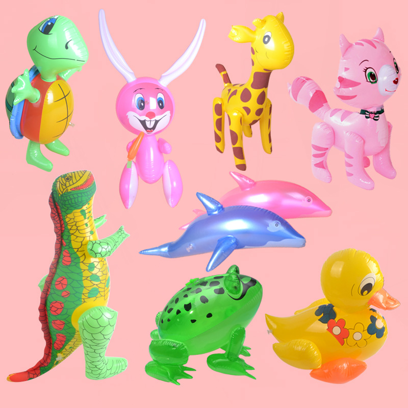 Inflatable Beetle Toy Inflatable Yellow Duck Giraffe Blowing Frog Cartoon Animal Changjia Direct Selling