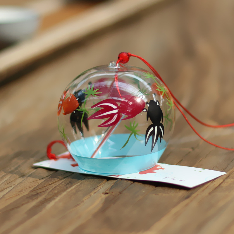 Handmade painted pattern pattern glass pendant creative wind chimes Japanese crafts