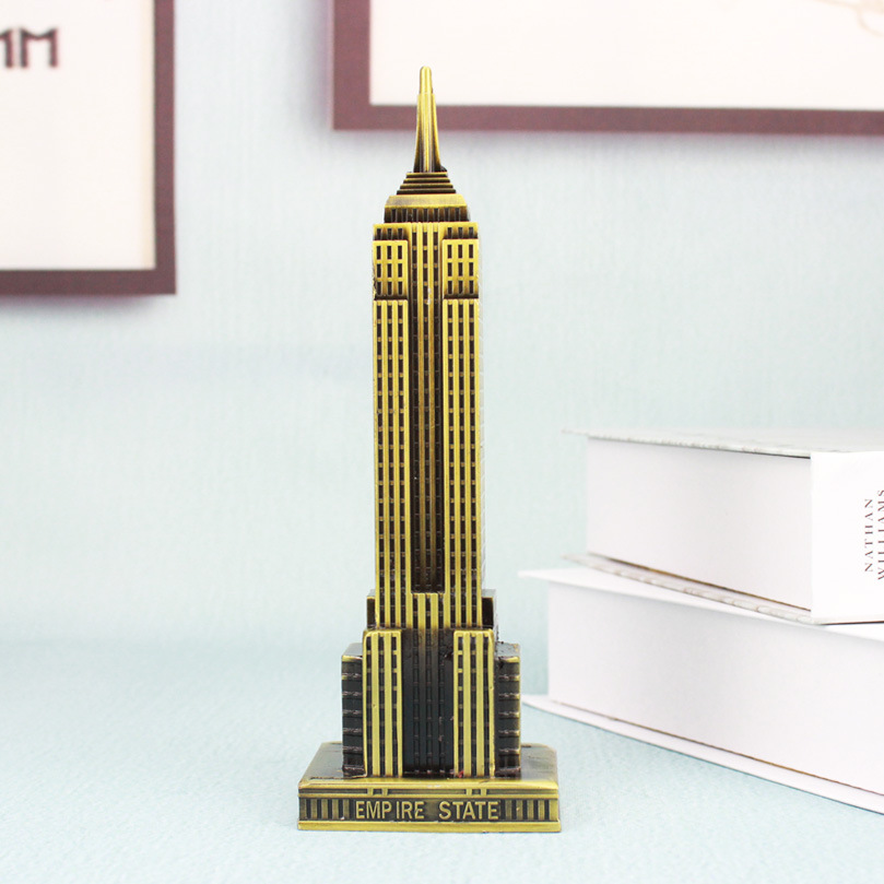 Cross-border Hot Sale New York Empire State Building Metal Crafts Architectural Model Ornaments Modern Home Creative Gifts