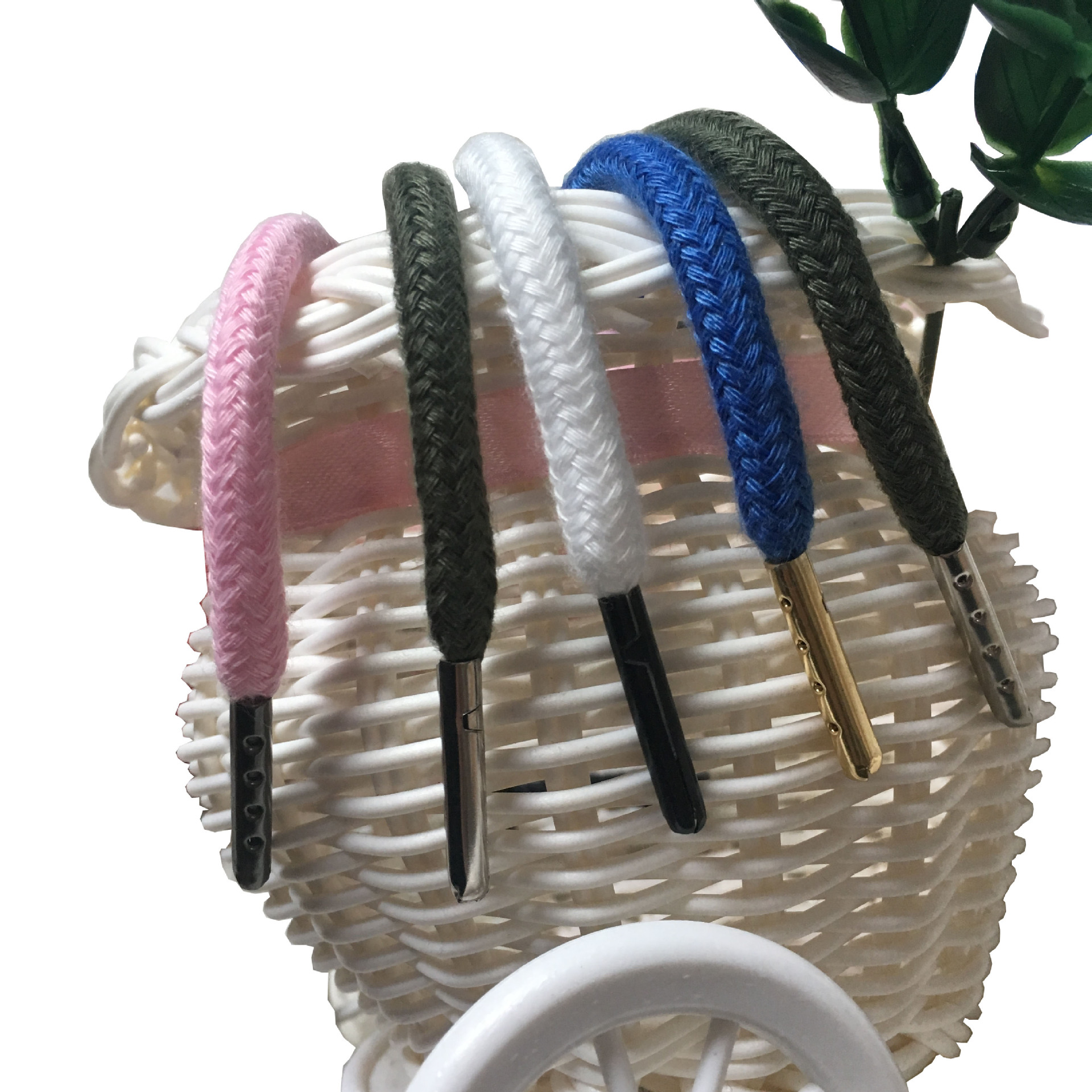 300 color 6mm spot cotton rope color hat rope sweater rope polyester cotton pants rope sports drawstring metal bullet