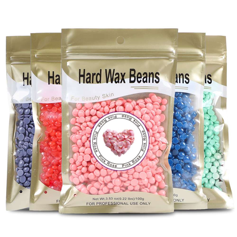 Cross-Border paper-free Depilatory Wax bean 100g solid hard wax whole body Depilatory Wax Treatment grain bag 10 color optional hot wax