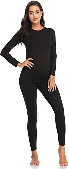 European and American Amazon Women's Super Soft Set Wool Thermal Underwear Women's Top and Bottoms Autumn Clothes Set