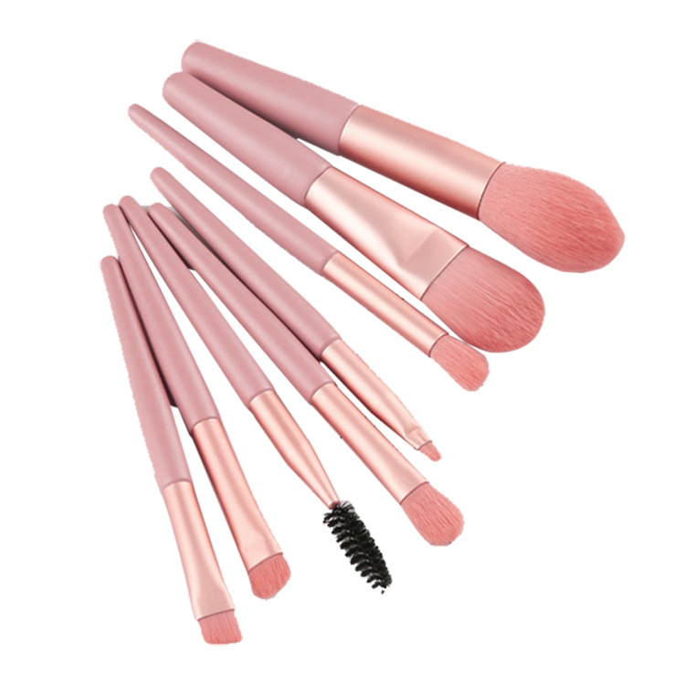 Mini version 8 makeup brush set portable travel set soft hair eye shadow brush foundation brush beauty tools wholesale