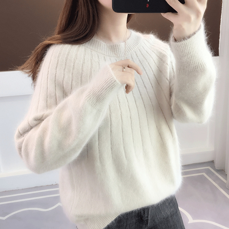 Autumn Clothes 2023 New Women's Cherry Red Sweater Women's Autumn and Winter Short Loose Outer Wear Base Shirt Stylized