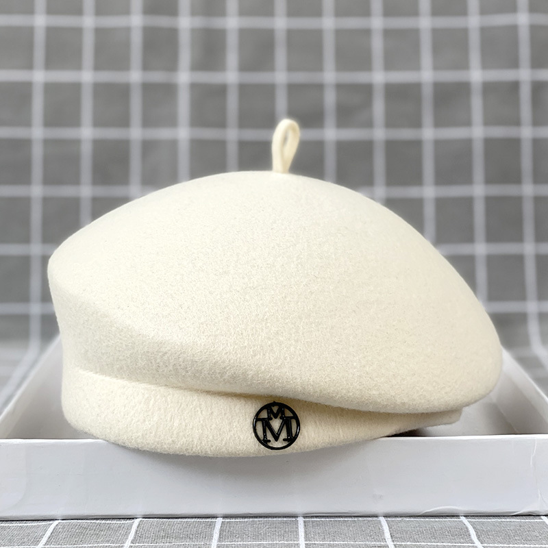 Autumn/Winter European-style elegant shaping felt beret for women, woolen retro versatile artist's hat, college style