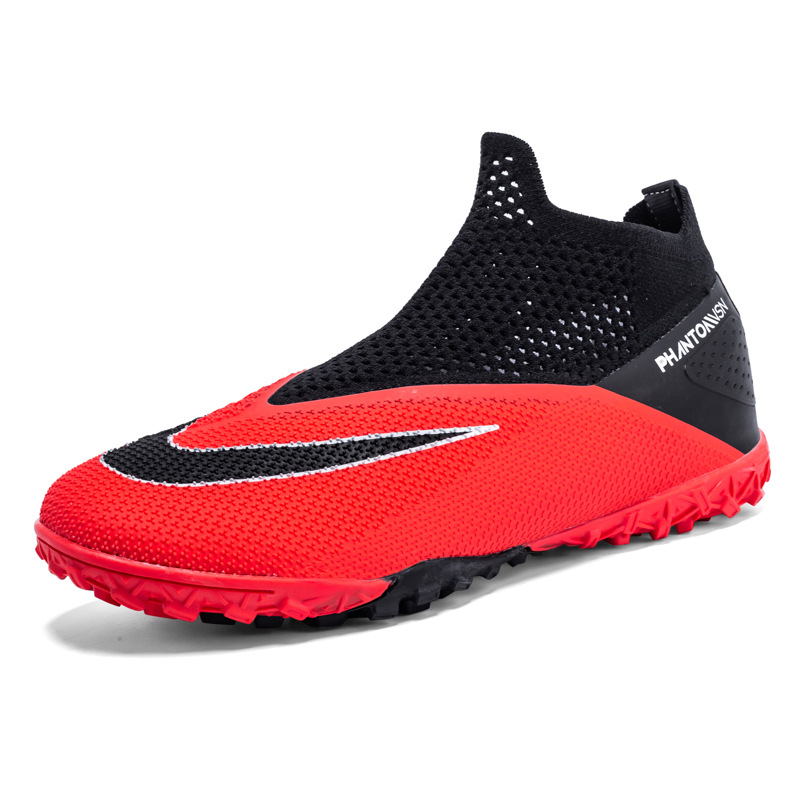 Cross-border foreign single football shoes men's high-top youth primary and secondary school students competition training shoes non-slip AG spikes broken nails