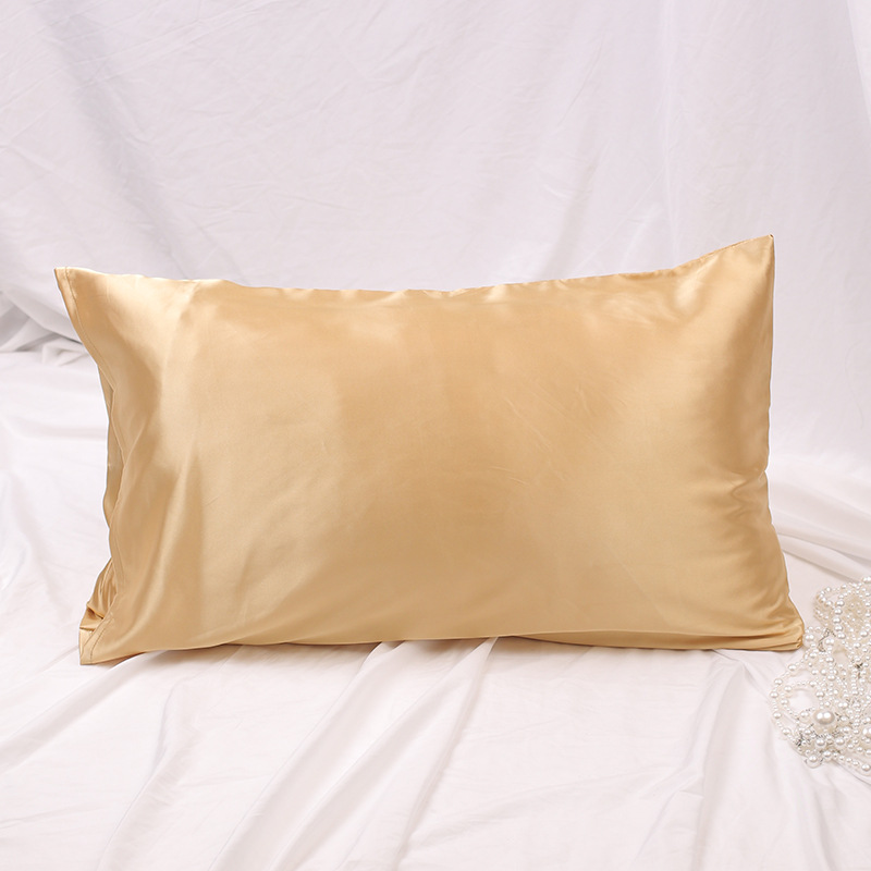Cross-Border double-sided silk pillowcase home solid color pillowcase plain modern simple bedding pillowcase wholesale