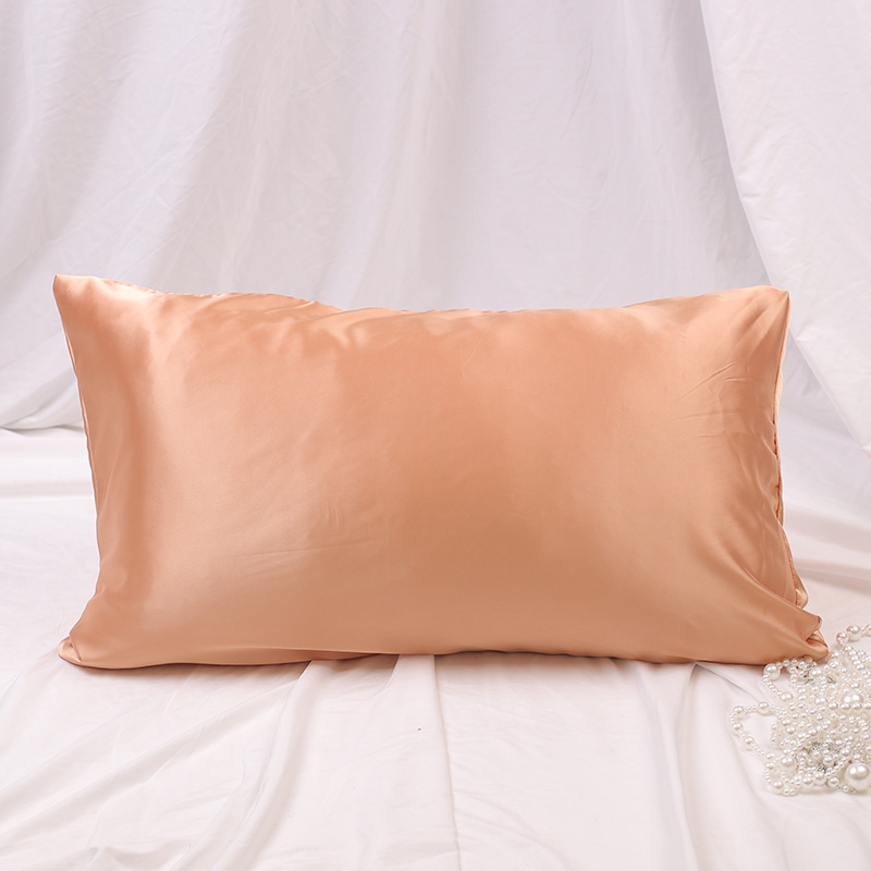 Cross-Border double-sided silk pillowcase home solid color pillowcase plain modern simple bedding pillowcase wholesale
