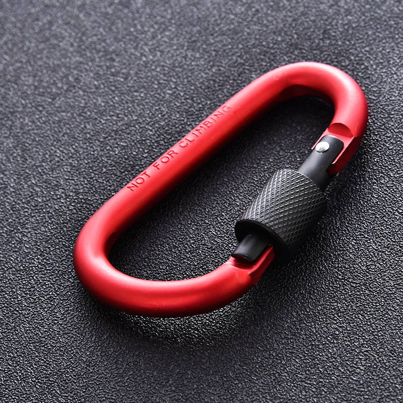 High quality bold 8CM D-type quick-hanging nut buckle outdoor carabiner aluminum alloy backpack buckle with lock