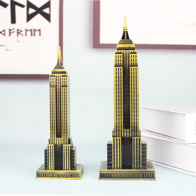 Cross-border Hot Sale New York Empire State Building Metal Crafts Architectural Model Ornaments Modern Home Creative Gifts