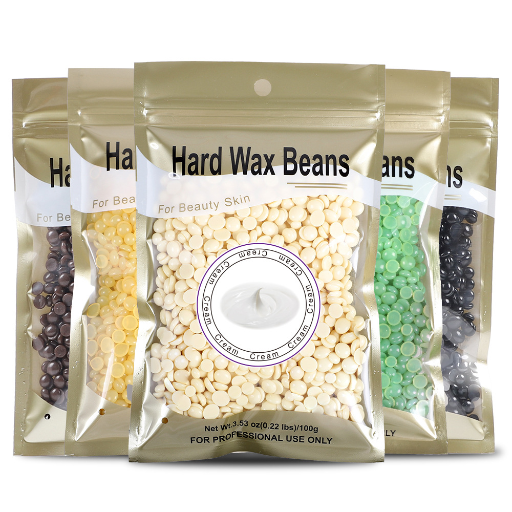 Cross-Border paper-free Depilatory Wax bean 100g solid hard wax whole body Depilatory Wax Treatment grain bag 10 color optional hot wax