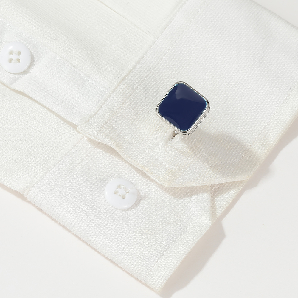 Men's cufflinks cross-border for fashion square drop oil simple 4 color optional shirt in stock accessories 1 pair wholesale
