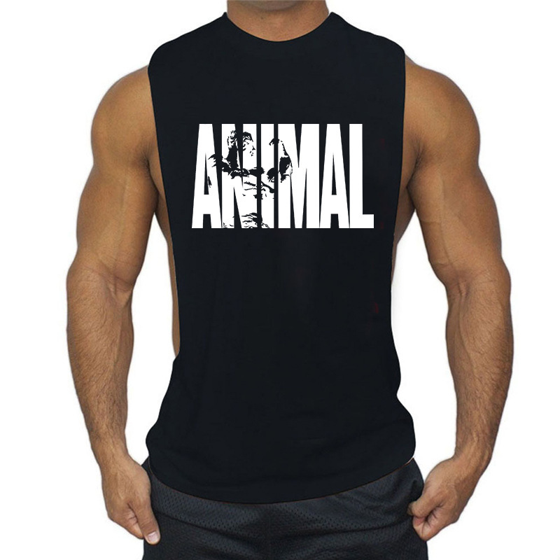 Summer Men's Sports Vest Casual Large Opening Vest Custom Logo Training Cotton Fitness Men's Fitness Vest