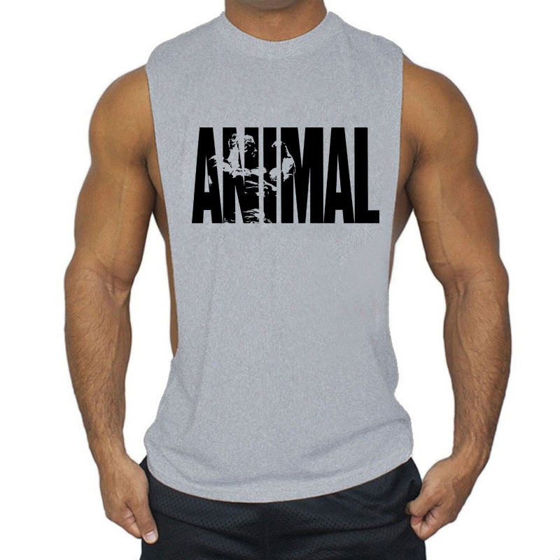Summer Men's Sports Vest Casual Large Opening Vest Custom Logo Training Cotton Fitness Men's Fitness Vest