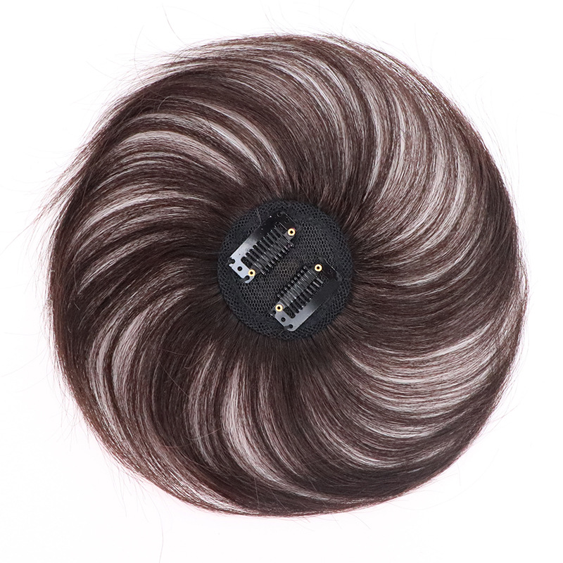Full Real Hair Wig Women's Overhead Reissue Reissue Reissue Reissue Reissue for White Hair Mini Hand-Woven Reissue for Middle-aged and Elderly Mothers