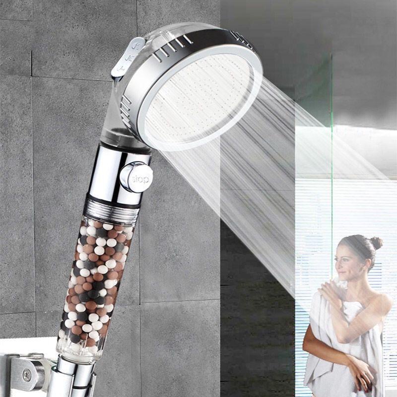 Three-speed negative ion shower nozzle booster water-saving multifunctional hand-held filter spa shower nozzle