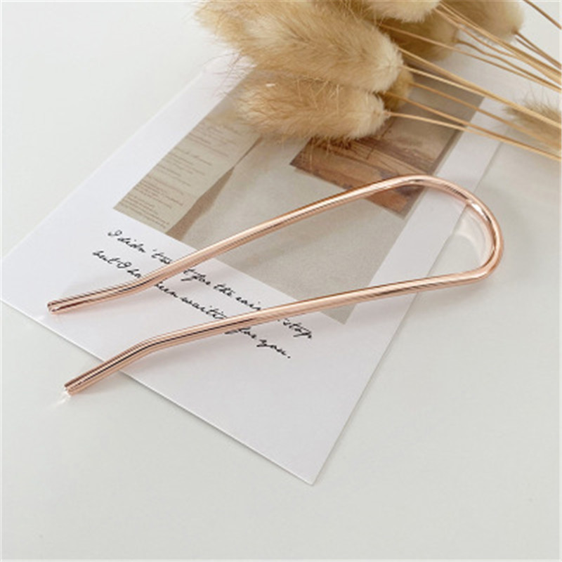 Korean simple style personality temperament metal U-shaped hair plug hair accessories niche adult hair plate hairpin hair pin wholesale