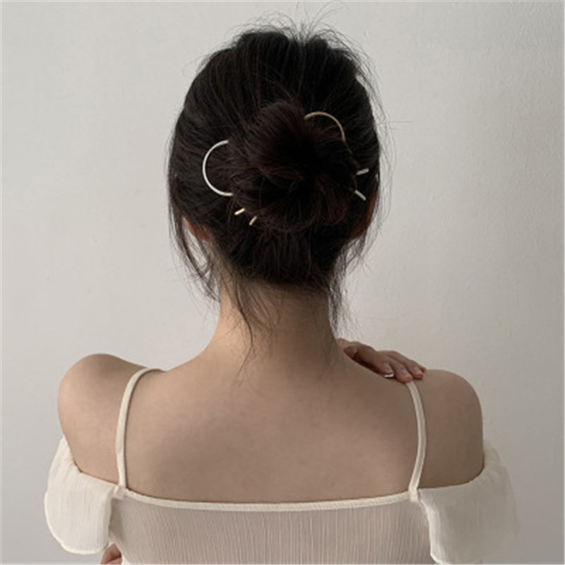 Korean simple style personality temperament metal U-shaped hair plug hair accessories niche adult hair plate hairpin hair pin wholesale