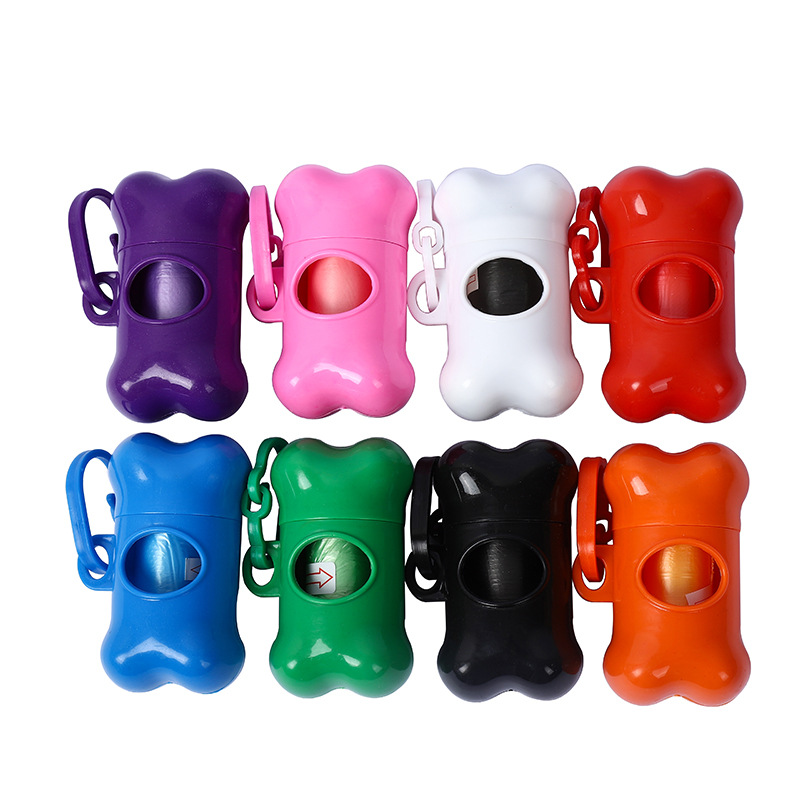 Pet Outgoing Bag Bone-shaped Garbage Box Dog Outgoing Toilet Picker Garbage Bag Pocket Spot Thickened Set