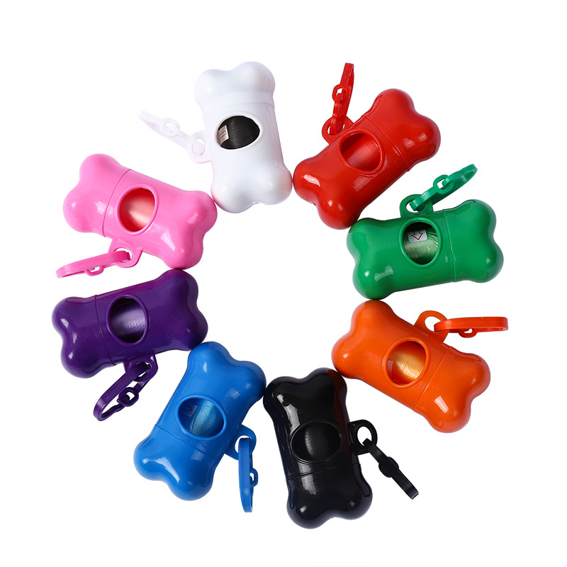Pet Outgoing Bag Bone-shaped Garbage Box Dog Outgoing Toilet Picker Garbage Bag Pocket Spot Thickened Set