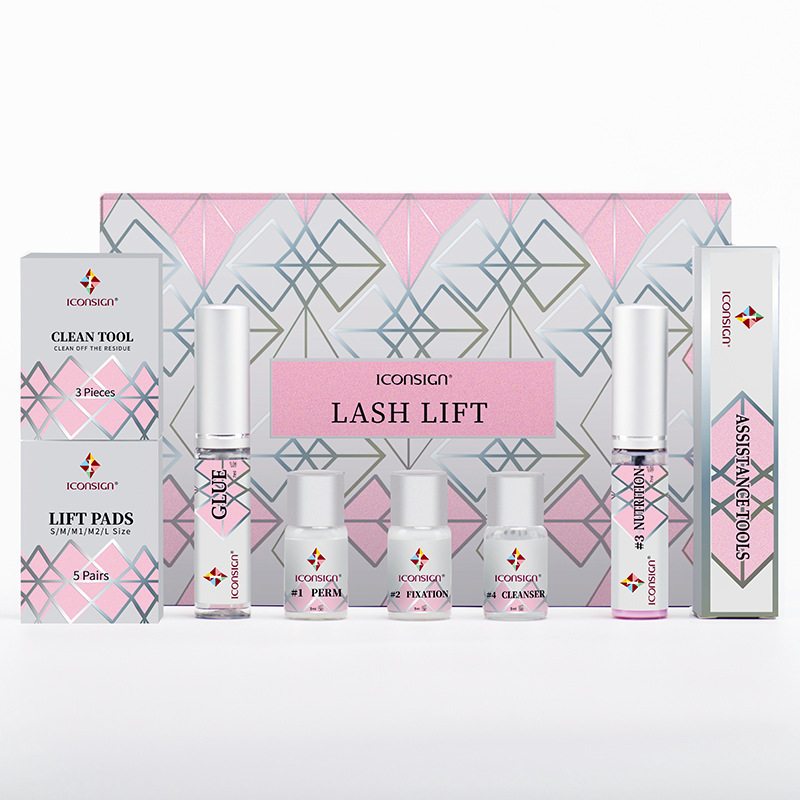 ICONSIGN pink fast hot and cold electric perm eyelash set keratosis eyelash surgery eyelash eyelashlift